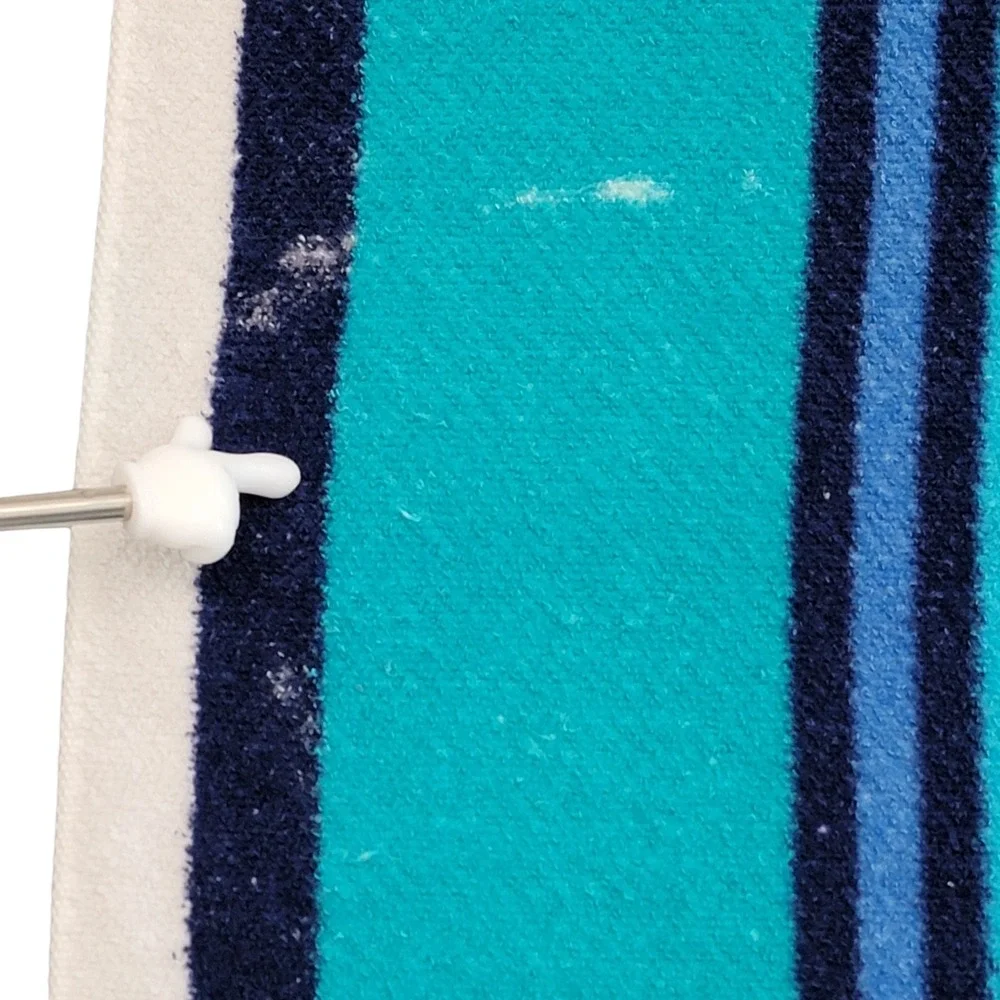 Vtg YSL Yves Saint Laurent Beach Towel Multi Striped Logo Cotton Japan Flaw